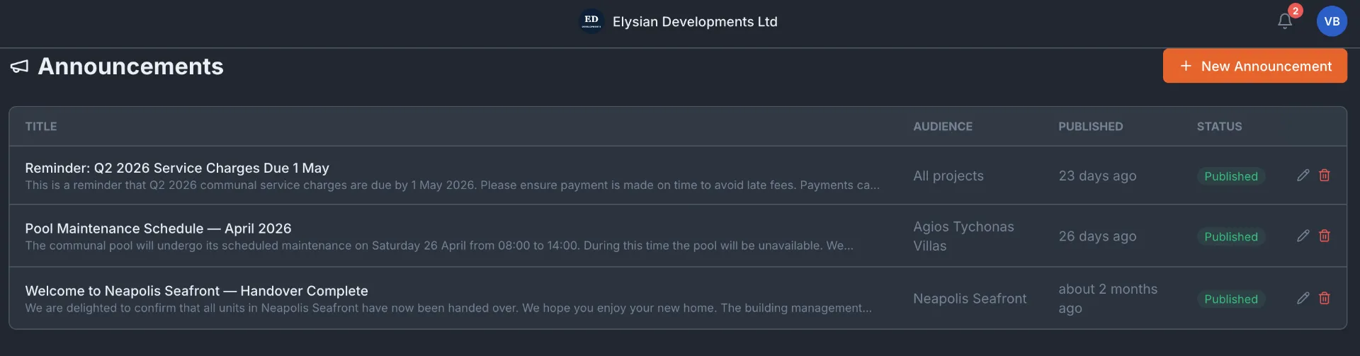 One announcement. Every resident. Instantly.
