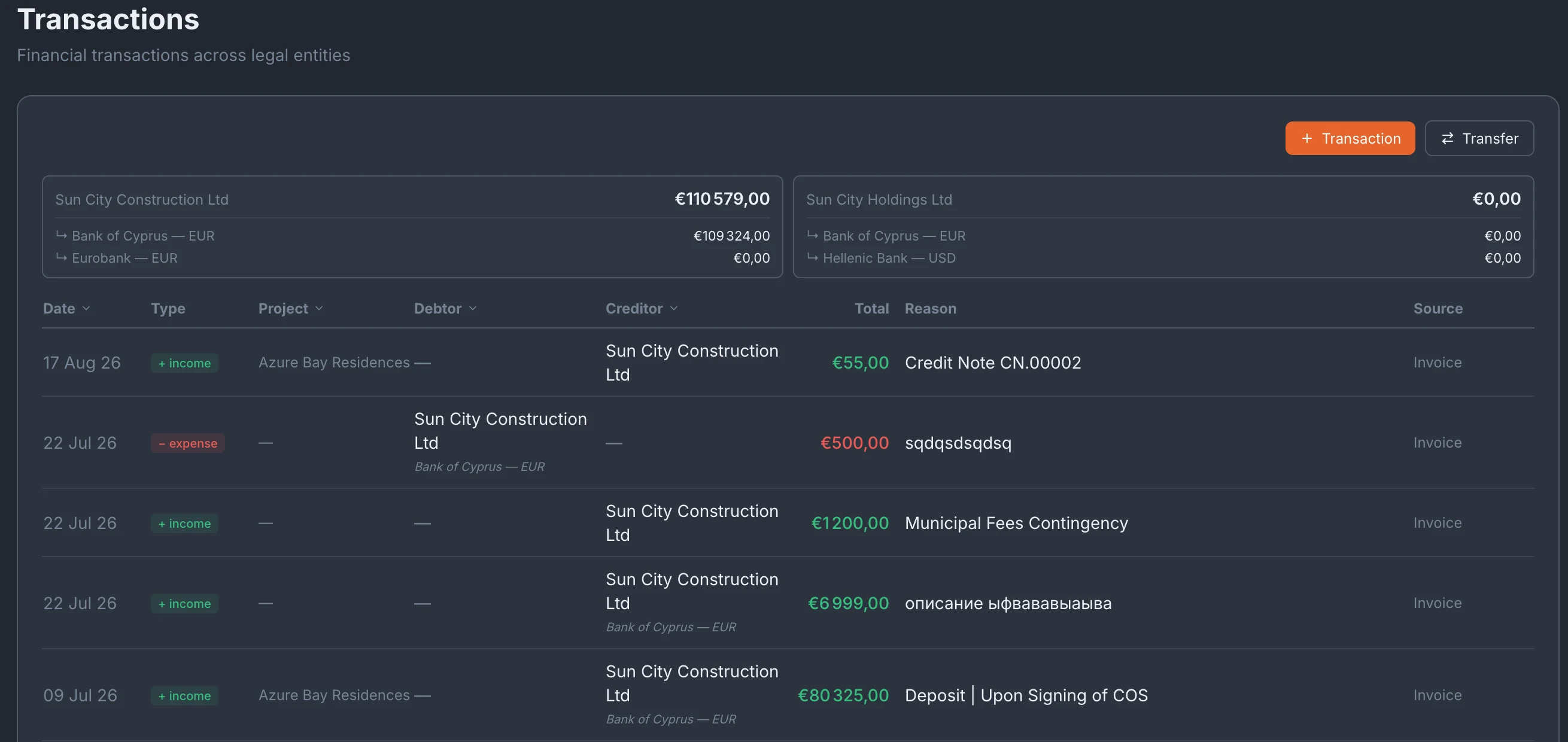Invoices become transactions — across every legal entity